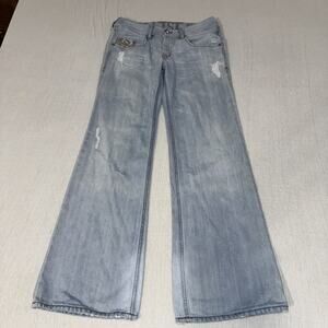Diesel Zatiny Jeans Mens 28x32 Blue Regular Bootcut Medium Wash Button Fly Denim